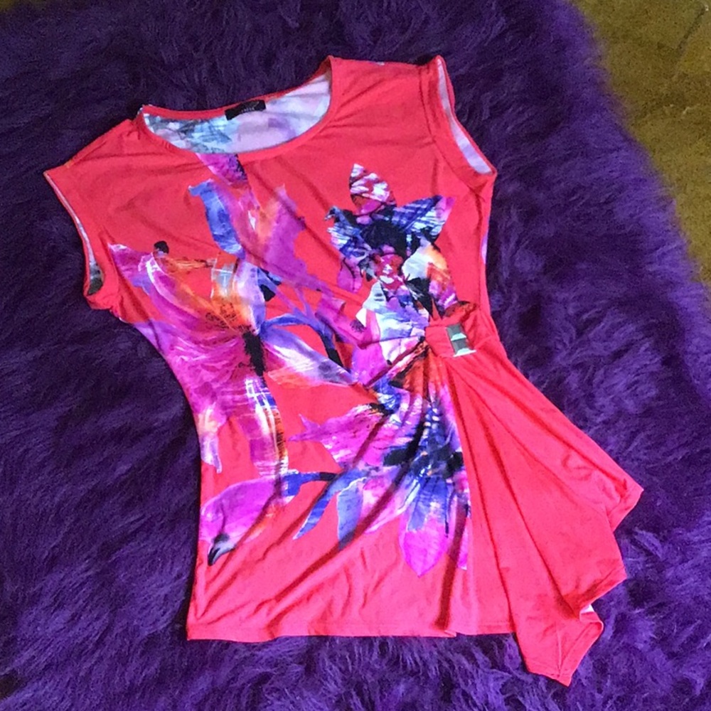 Brightly Colored Floral Blouse